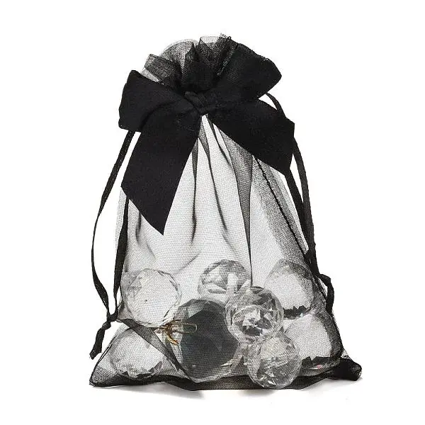 Rectangle Lace Organza Drawstring Gift Bags