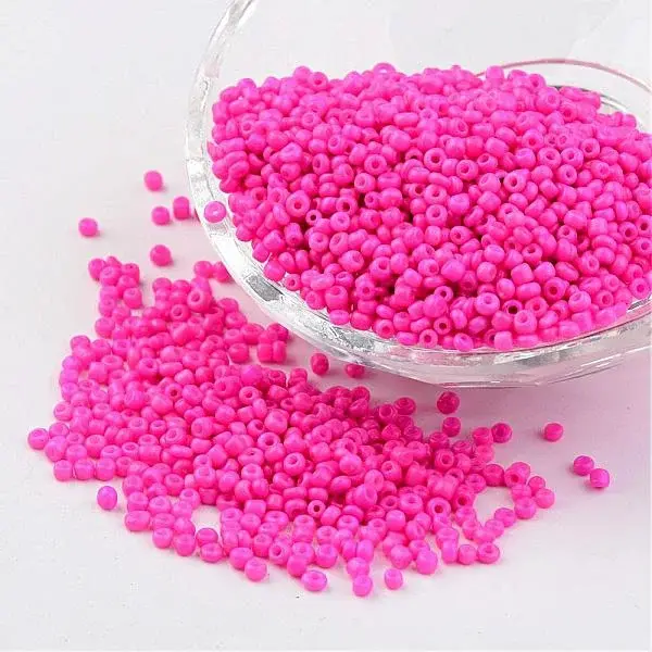 12/0 1.5-2mm Baking Paint Glass Seed Beads Loose Spacer Beads