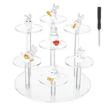 7-Tier Flat Round Acrylic Minifigures Organizer Display Risers