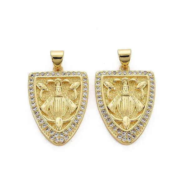 Brass Micro Pave Cubic Zirconia Pendants