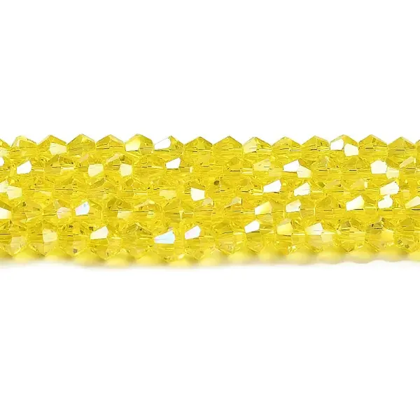 Transparent Electroplate Glass Beads Strands