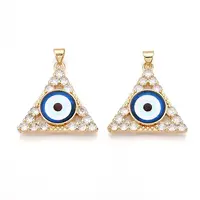 Brass Micro Pave Clear Cubic Zirconia Pendants for Women