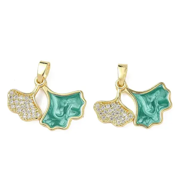 Brass Micro Pave Cubic Zirconia Pendants