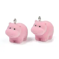 Flocky Resin Pendants