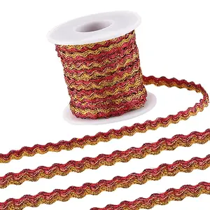 1Pc Sparkle Wavy Polyester Ribbons