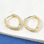 Teardrop Brass Micro Pave Cubic Zirconia Hoop Earrings
