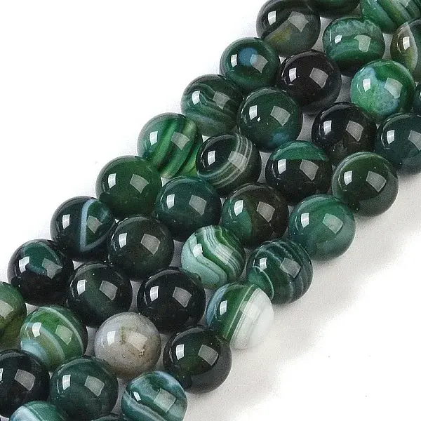 Natural Striped Agate/Banded Agate Beads Strands