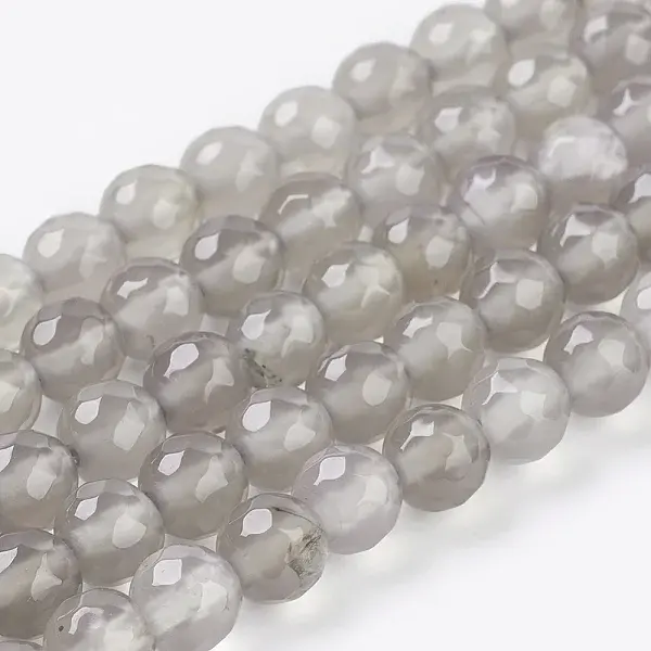 Natural Grey Agate Beads Strands