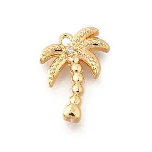 Brass Micro Pave Clear Cubic Zirconia Pendants