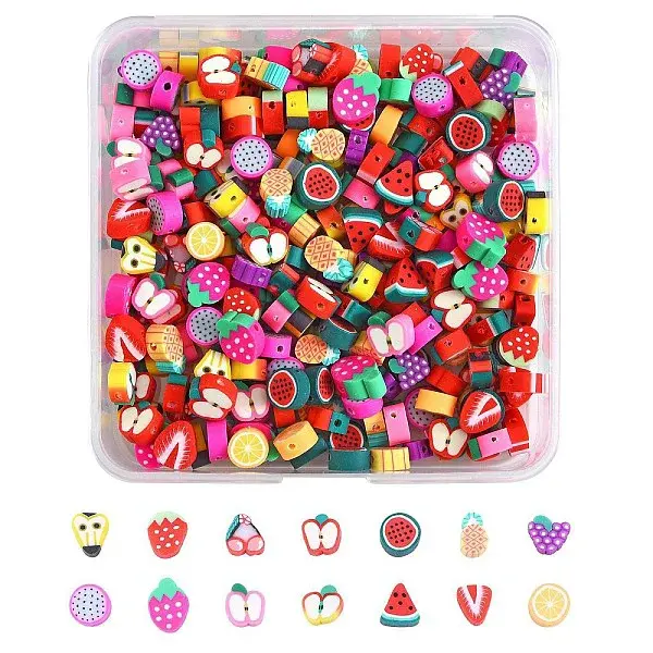 280Pcs 14 Style Handmade Polymer Clay Beads