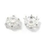 Brass Micro Pave Clear Cubic Zirconia Bead Caps