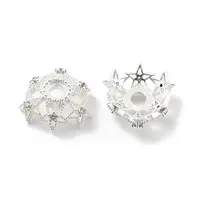 Brass Micro Pave Clear Cubic Zirconia Bead Caps