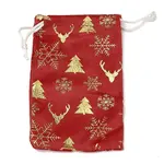 Gold Stamping Christmas Velvet Storage Bags