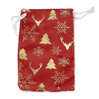 Gold Stamping Christmas Velvet Storage Bags