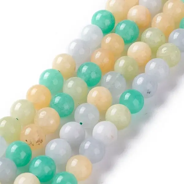 Dyed Natural White Jade Beads Strands