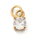 304 Stainless Steel Micro Pave Cubic Zirconia Pendants