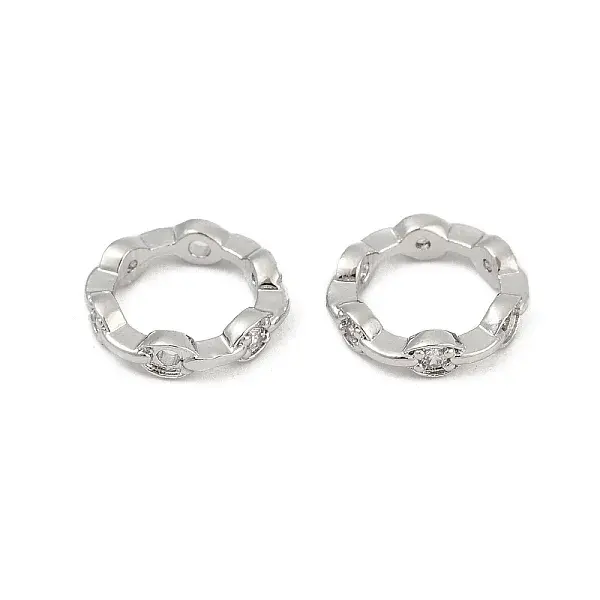 Brass Clear Cubic Zirconia Bead Frame