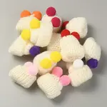 Woolen Crochet Mini Hat with Double Pom Pom Ball