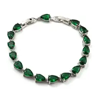 Teardrop Glass Link Chain Bracelets