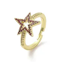 Brass Pave Cubic Zirconia Adjustable Rings