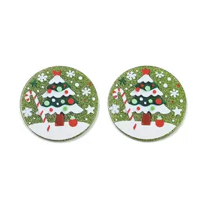 Christmas Themes Opaque Printed Acrylic Pendants