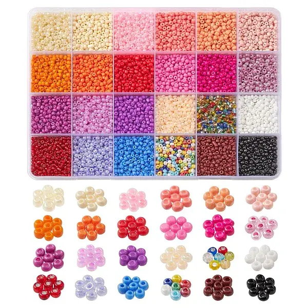 6408Pcs 24 Style 8/0 Glass Seed Beads