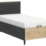 Studentská postel 100x200cm s úložným prostorem a usb sirius - dub