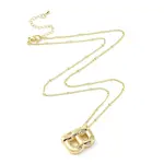 Brass Micro Pave Clear Cubic Zirconia Pendant Necklaces