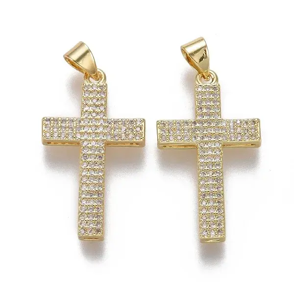 Brass Micro Pave Cubic Zirconia Pendants