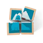 BS Toys Drevené obrázkové kocky so zvieratkami - 4 ks