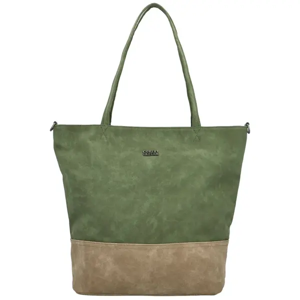 Trendy dámská koženková kabelka na rameno Jigme, zelená