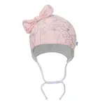 Dojčenská bavlnená čiapka s mašličkou New Baby NUNU ružová 74 (6-9m)