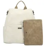 Trendy dámský koženkový kabelko-batoh Laionel new, krémový