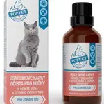 Ušní lihové kapky očista pro kočky Topvet 50ml
