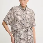 Košile Marc Aurel dámská, béžová barva, relaxed, s klasickým límcem, 6296-1000-93417