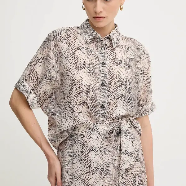 Košile Marc Aurel dámská, béžová barva, relaxed, s klasickým límcem, 6296-1000-93417