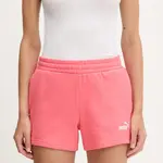 Kraťasy Puma dámské, růžová barva, s aplikací, high waist, 682439