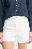 Džínové šortky Calvin Klein Jeans dámské, bílá barva, high waist, J20J225153