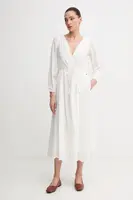 Bavlněné šaty Pepe Jeans DEEPTY béžová barva, midi, PL953693