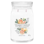 YANKEE CANDLE Signature Vonná sviečka veľká 2 knôty White Spruce & Grapefruit 567 g