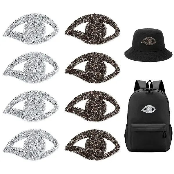 16Pcs 2 Colors Eye Hotfix Rhinestone