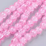 Spray Painted Crackle Glass Beads Strands