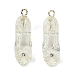 Transparent Resin Rhinestone Pendants