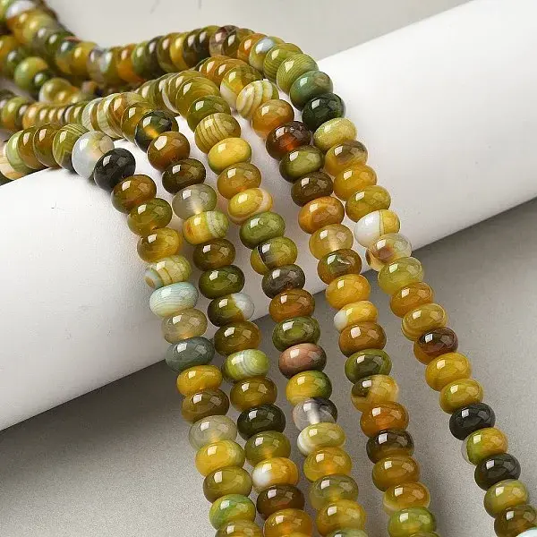 Natural Banded Agate Beads Strands