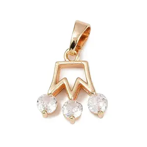 Brass Micro Pave Cubic Zirconia Pendants