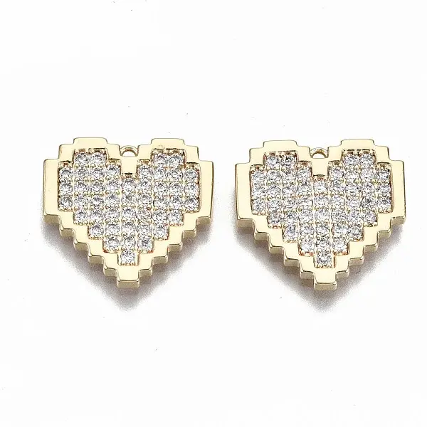 Brass Micro Pave Clear Cubic Zirconia Pendants
