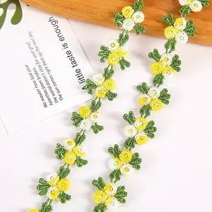 Polyester Flower Embroidery Lace Trim Ribbon