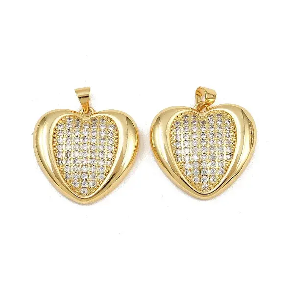 Brass Micro Pave Cubic Zirconia Pendants
