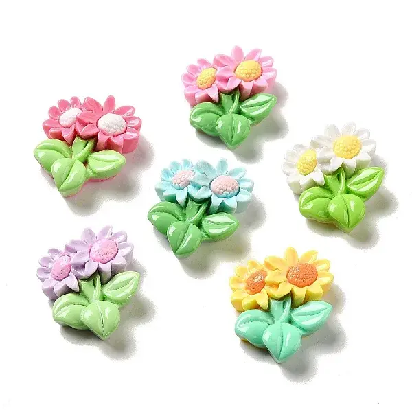 Flower Theme Opaque Resin Decoden Cabochons