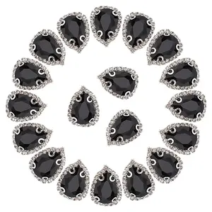 30Pcs Glass Sew on Rhinestone